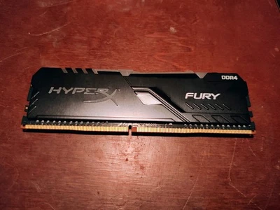 HP OEM 8GB DDR4 L75928 - 001 Single Memory Module, Hyper X Fury Kingston, RGB - Image 1 of 3
