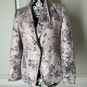 Linda Allard Ellen Tracy Womens Blazer Suit Jacket Sz 2 Petite Silk Formal - Picture 1 of 9
