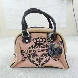 Bolso Bowler Juicy Couture Royal Velour Y2K Coqueta Paris Hilton Raro Bolso de Mano - Imagen 1 de 21