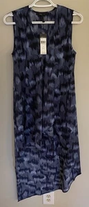BCBG Max Azria XS Dress Sleeveless Pacific Blue Cloud Asymmetrical Beachy Cruise - Picture 1 of 15