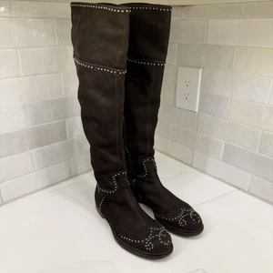 RAR 🔥 Miu Miu Stiefel Overknee Braun Lederstiefel Gr. 07 Made In Italy - Bild 1 von 13