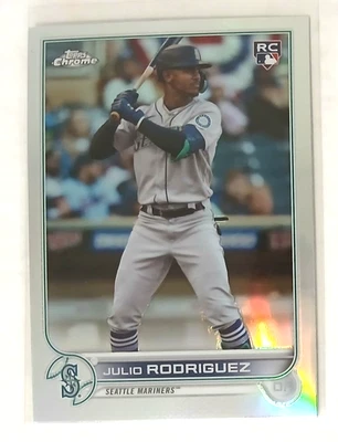 2022 Topps Chrome Sonic JULIO RODRIGUEZ ROOKIE #222 SP - Image 1 of 2