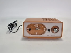 sveglia radio am analogica vintage Sears State Orange - Foto 1 di 10
