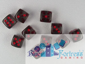 CHESSEX translucent 12mm SET OF 10 D6 SMOKE-RED DICE MTG WoW POKEMON - Picture 1 of 2