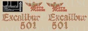 MOTO MORINI EXCALIBUR 501 MOTO NERA ADESIVI STICKERS - Picture 1 of 1