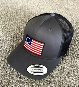 Betsy Ross Flag Hat First US Flag SnapBack Trucker Cap Handcrafted in Florida - Picture 1 of 3