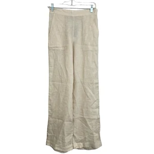 Pink Filosofy Cortes Pants Size Extra Small Elastic High Waist Wide Leg Linen - Picture 1 of 6
