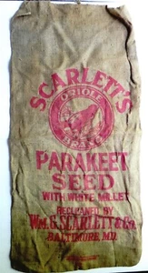 (WM G) SCARLETT'S SHIRTSAMEN Antik Sackleinen Jutesack Sack Agrarfutter & Samen - Bild 1 von 2