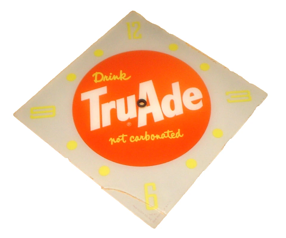 Original 1963 Pam Tru Ade Soda Lighted Clock Dia. Glass Panel Vintage "Damaged" - Image 1 of 4