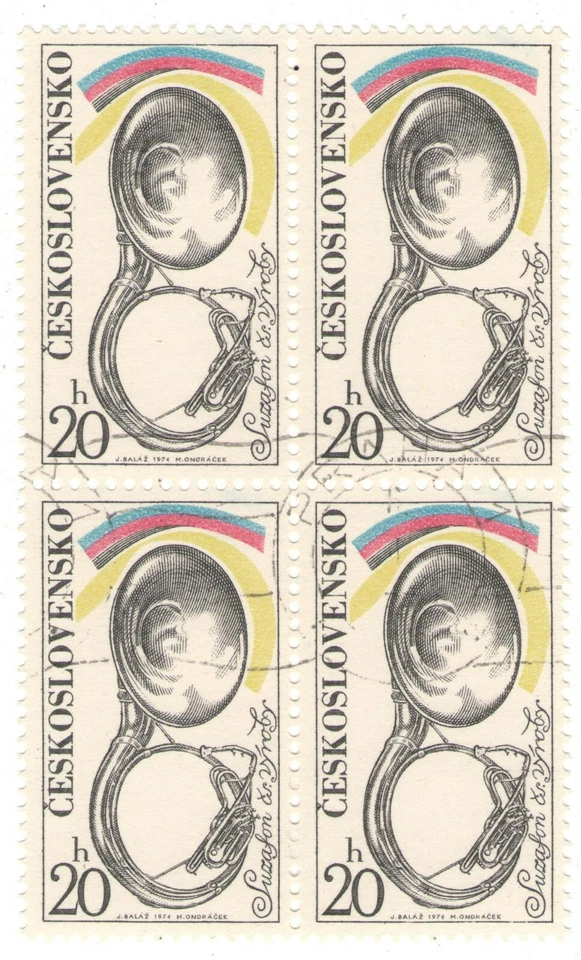 1974 Czechoslovakia CTO Block - Musical Instruments - Image 1 of 1