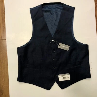 NUEVO CON ETIQUETAS Michael Kors Hombre Airsoft Franela Traje Chaleco Azul Talla Grande Foto 1 de 3