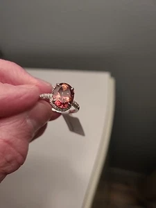 Red Labrodite Rhodium Over Sterling Silver Stunning JTV BBJ RING 3.85 CTW SZ 11 - Picture 1 of 7
