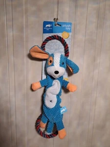 Animal Planet Interactive Doggy Polyester Plush Rope Toy With Squeaker 18” - Picture 1 of 4