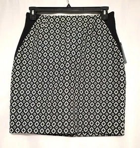 Worthington Pencil Skirt 12 Petite Womens Black and White Jacquard New with Tag - Picture 1 of 7