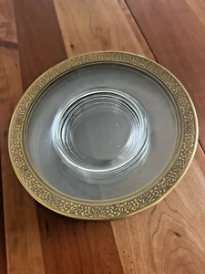 (8) VTG Tiffin Rambler Rose Clear Glass Plates with Gold Floral Rim - Picture 1 of 23