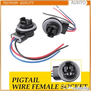Universal Pigtail Wire Female 3157 Socket S Two Harness Front Turn Signal Park - Picture 1 of 7