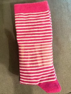 Quarter Cotton Crew Socks 3-Pack: pink/white stripes, dark gray, gray - Picture 1 of 3