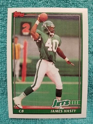 1991 TOPPS JAMES HASTY #480 NEW YORK JETS  - Image 1 of 3