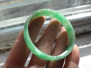Natürliches echtes A Jadeit Jade Blumenmuster sonnengrünes Armreifarmband - Bild 1 von 9