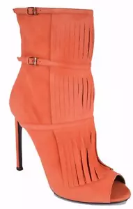 BOTINES ABIERTOS GUCCI BECKY NARANJA LOGO CREMALLERA FLECOS 37 38 38.5 ME ENCANTAN LOS ZAPATOS - Imagen 1 de 8