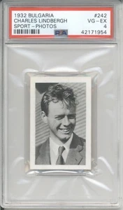 1932 Bulgarien Sport CHARLES LINDBERGH #242 Berühmte Air Herren PSA 4 Sehr guter Zustand-Ex - Bild 1 von 2