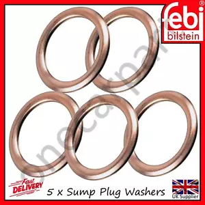 5 Oil Drain Plug Sealing Washers Febi 44850 - For Mini Peugeot Renault Vauxhall - Picture 1 of 10