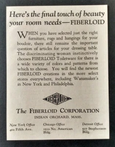 1928 The Fiberloid Corporation Werbung Indian Orchard, Mass. - Bild 1 von 1