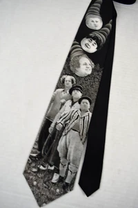 Krawatte Vintage 90er Ralph Marlin Golf Stooges Handlanger Köpfe Krawatte 56" x 3,75" 1992 - Bild 1 von 8