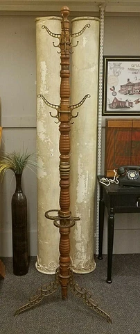 Antique UDELL'S Barber Shop HALL TREE No. 2 Udell Woodenware Works INDIANAPOLIS Cover