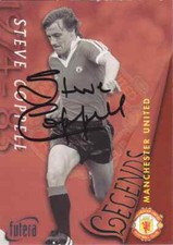 STEVE COPPELL Signed Manchester United Futera Legends 1997 Trading Card