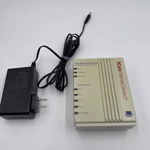 3Com HomeConnect Ethernet Hub 4-Port 3C19260 w/PS - Picture 1 of 7