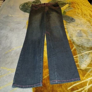 G.tton Girls 16 Dark Blue & Pink Design/Stitch Faded Denim Jeans - Picture 1 of 12