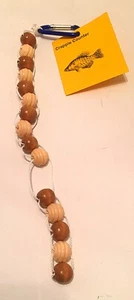 15 Wood Beaded “Crappie Counter” For Fishermen Hand-Made. Approx 13.5” Long. - Picture 1 of 2