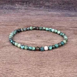 2025HOT Handmade 4mm African Turquoise Beads Bracelet Gift For Women Mother'Day - Picture 1 of 8