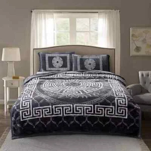 UNIQUE Greek KEY 3PCS Blanket SET 2PLY Heavy 4kg Sofa throw Extra Warm King SIZE - Picture 1 of 10