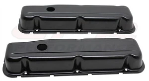 BLACK STEEL SHORT VALVE COVERS FOR 1968-1981 BUICK SMALL BLOCK 350 V8 ENGINES - Bild 1 von 1