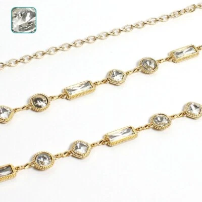 Cintura gioiello donna in metallo pietre cristalli elegante da cerimonia - Immagine 1 di 3