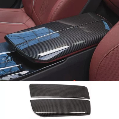 Carbon Fiber ABS Armrest Box Panel Trim For 2018-2023 BMW 5 Series G30 G31 520i Foto 1 de 4