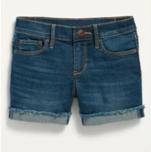 Old Navy Frayed-Hem Jean Midi Shorts For Girls Dark-Wash Size 6 New With Tags - Picture 1 of 2