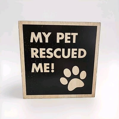 Expositor Sign My Pet Rescued Me Box perro gato  Foto 1 de 2
