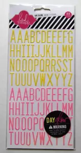 Heidi Swapp Day Glow Neon Buchstaben Aufkleber 88-teilig (rosa gelb) Retro 80er HTF Neu - Bild 1 von 2