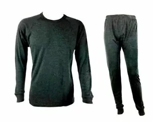 Lot de 2 pantalons hauts en laine mérinos mélangée pour hommes leggings thermiques couche Johns sous-vêtements - Photo 1 sur 2