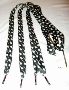 38" Premium Flat Black Off White Electric Guitars Rockabilly Punk Shoe laces-New - Picture 1 of 1