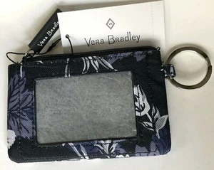 New Vera Bradley Lighten Up Zip ID Case Frosted Floral coin purse keychain - Picture 1 of 5