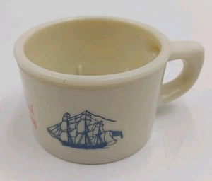 VINTAGE OLD SPICE SHAVING MUG SHULTON SHIP CUSTARD GLASS . - Picture 1 of 8