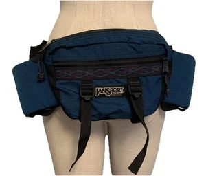 Vintage Jansport Fanny Pack Daypak Aztec Southwestern Teal Blue Bottle Holders - Picture 1 of 16
