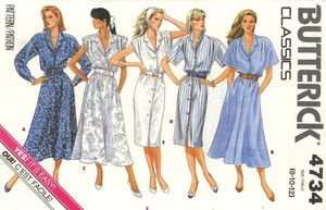 Butterick 4734 Blouson Kleid mit gekerbtem Kragen, Seitentaschen Gr. 8-10 SCHNITT KOMPLETT - Bild 1 von 6