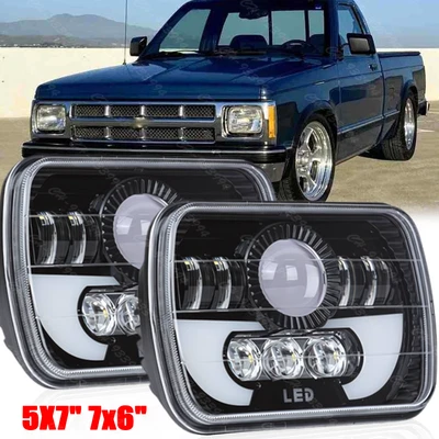 Faros LED halo de haz alto/bajo Fit Chevy S10 Pickup 1982-1997 5x7 7x6" Foto 1 de 4
