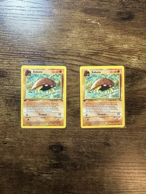 2x Pokemon Kabuto 1st Edition Fossil Set 1999 50/62 WOTC - Image 1 of 2