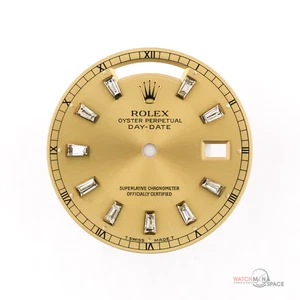 Original Rolex DayDate 18038 QS 36mm Champagne 1990 Conjunto de diamantes personalizado Dial #I2 - Imagen 1 de 8